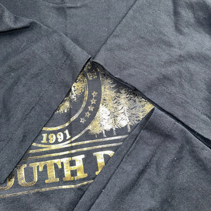 South Dakota Mount Rushmore Graphic 90s VTG T Shirt Black Hills Gold Text USA