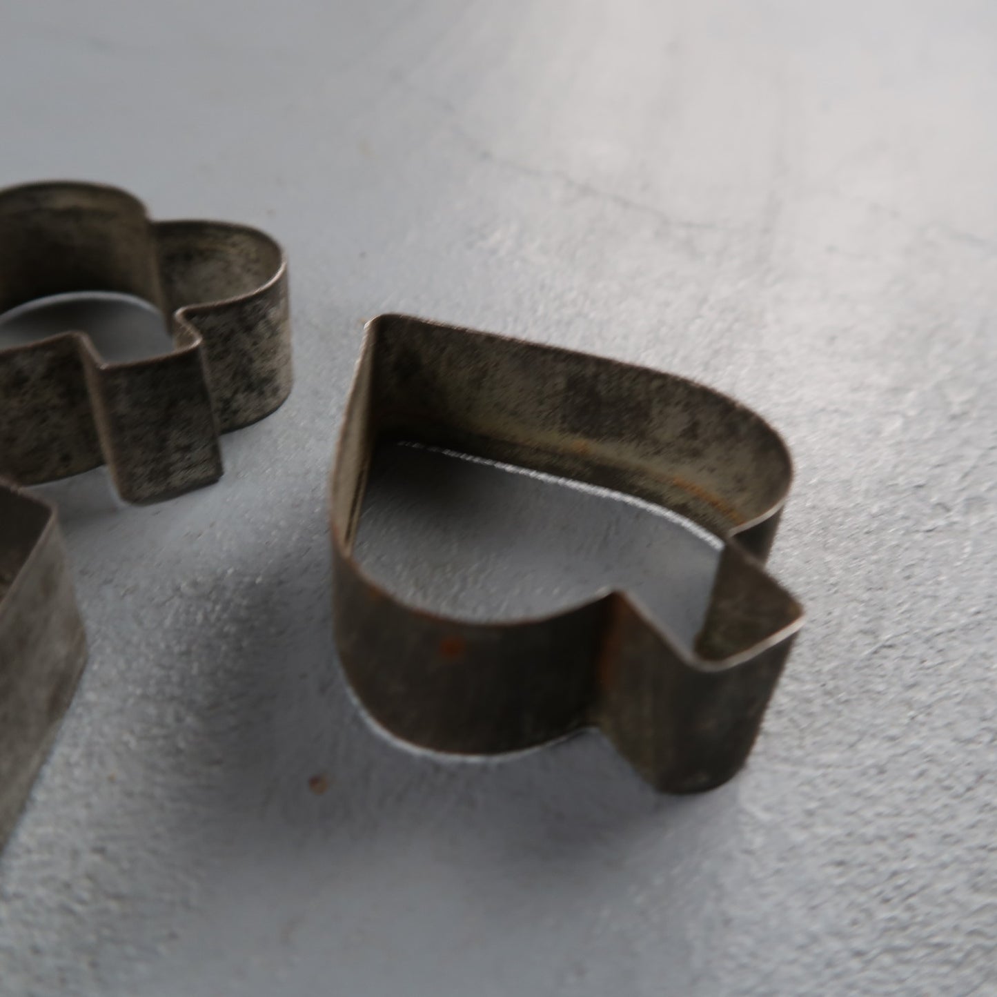 4 Vintage Metal Cookie Cutters Heart Diamond Club Spade Shapes Playing Card Suit