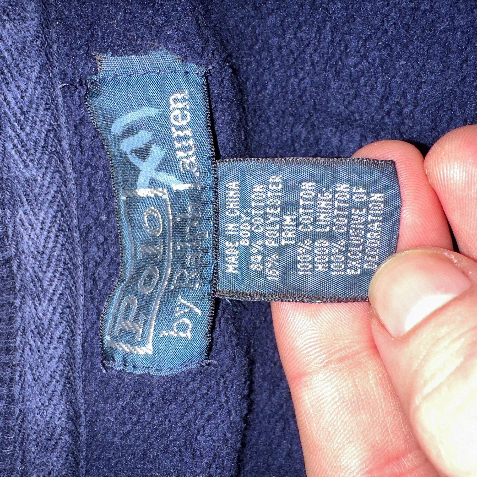 Polo Ralph Lauren VTG Full Zip Hoodie Men’s Size XL Cotton Blue Jacket 90s