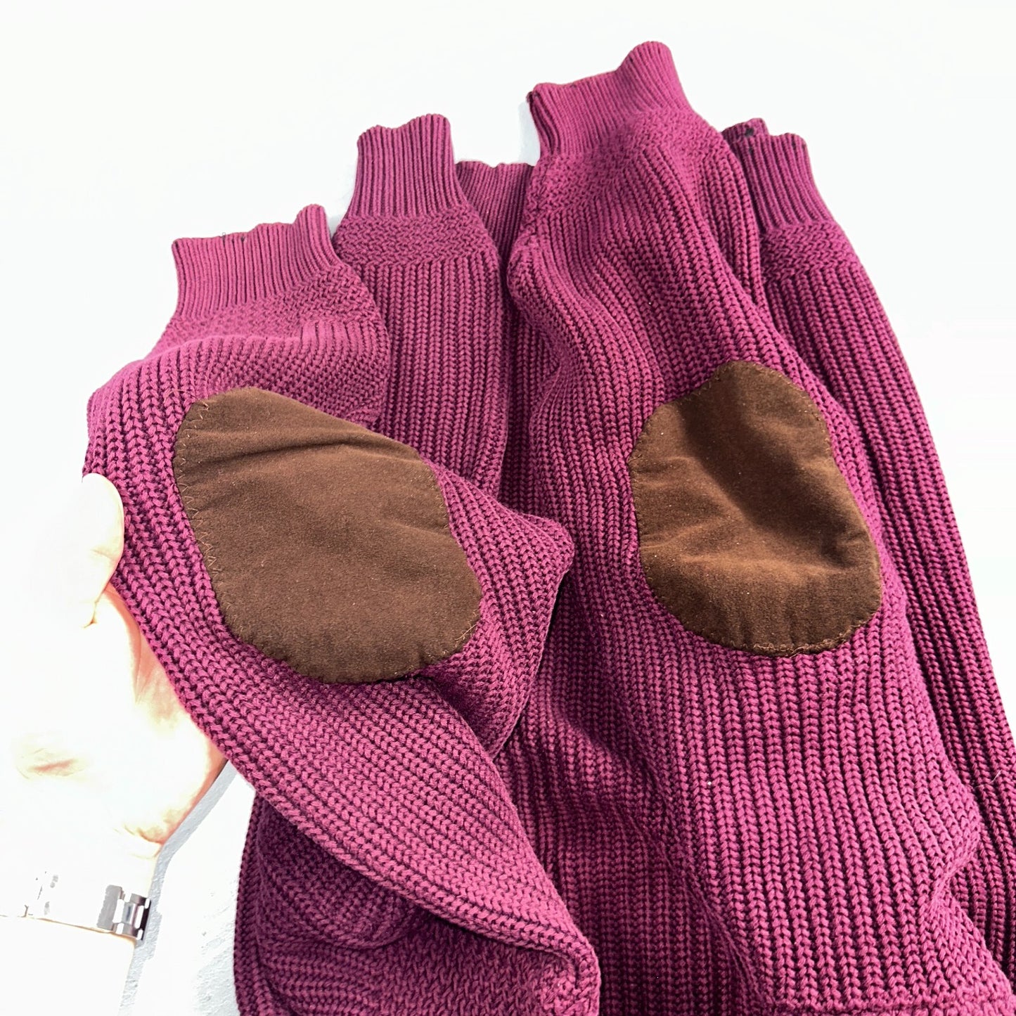 Eddie Bauer VTG 80s Sweater Mens Large Maroon Knit Henley Pullover Outdoor