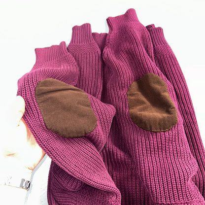 Eddie Bauer VTG 80s Sweater Mens Large Maroon Knit Henley Pullover Outdoor