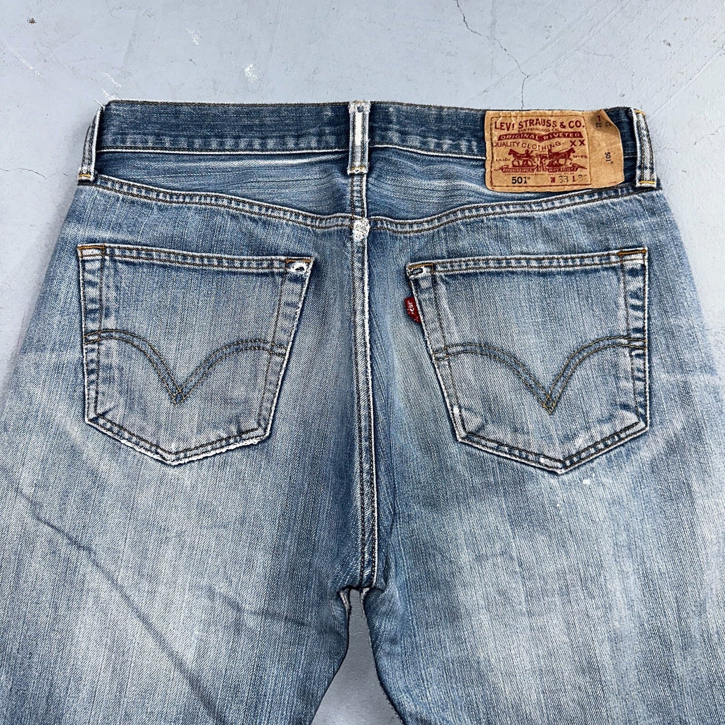 Levis 501 Vintage Y2K XX Straight Leg Jeans Blue Light Wash 33x32 Act 31x30