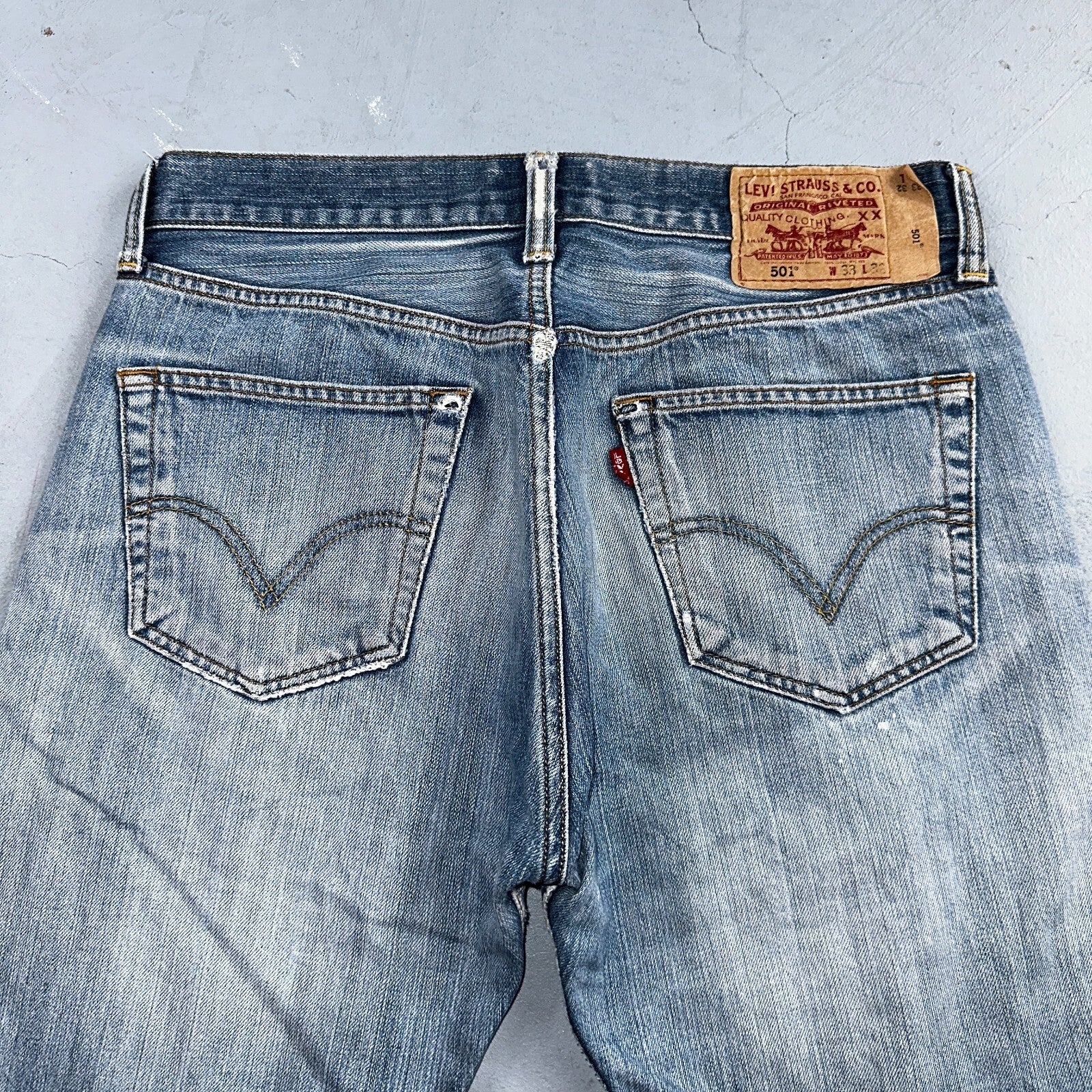 Levis 501 Vintage Y2K XX Straight Leg Jeans Blue Light Wash 33x32 Act 31x30