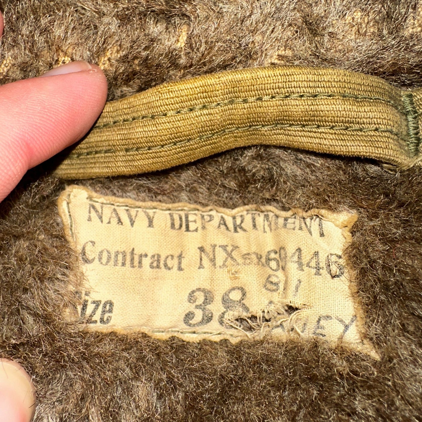 VTG WWII US NAVY USN N1 Deck Jacket Sz 38 Alpaca Stencil Work Coat Rare WW2