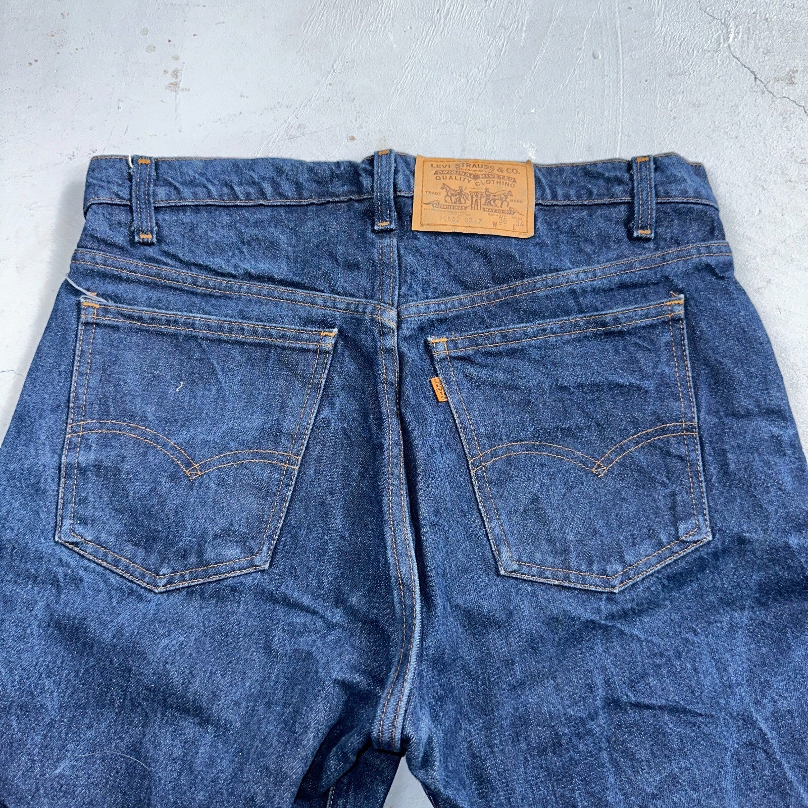 Levis 505 Vintage 80s 20505-0217 Orange Tab Dark 501 Jeans 36x34 USA 1980s