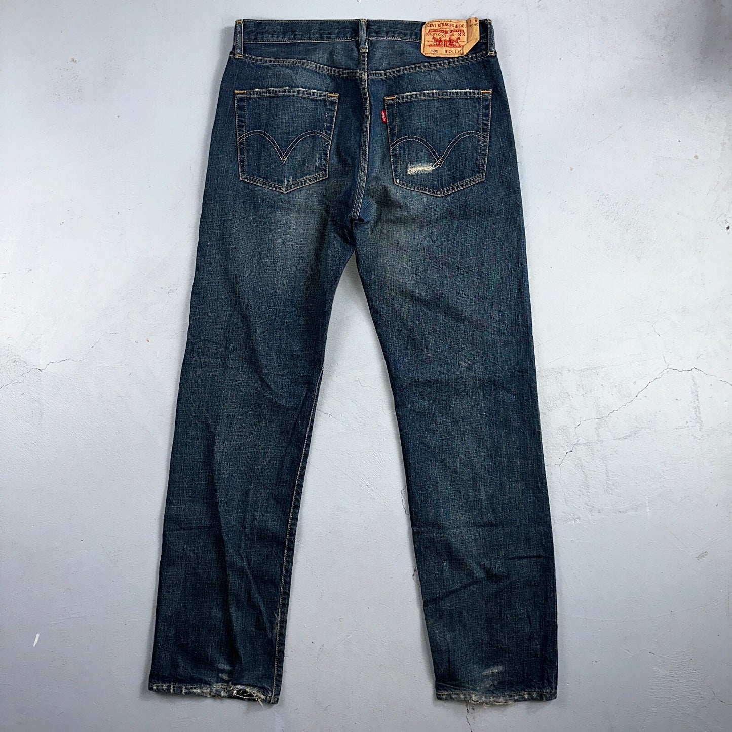 Levis 501 Vintage 90s XX Straight Leg Jeans Y2K Med Wash 34x34 Act 33x34