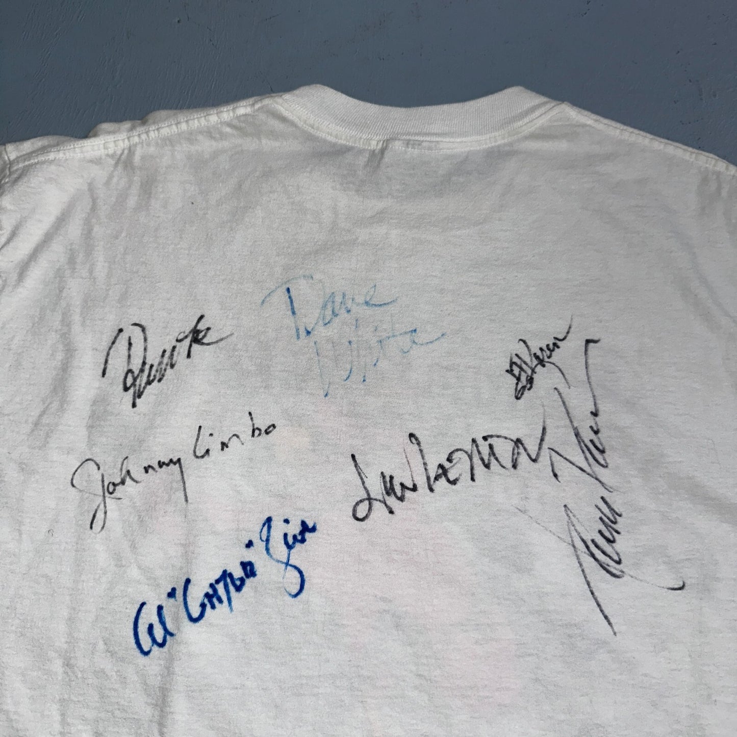 Johnny Limbo SIGNED VTG T Shirt 90s Music Band Falmingo Funny Guitar Rock Vinyl