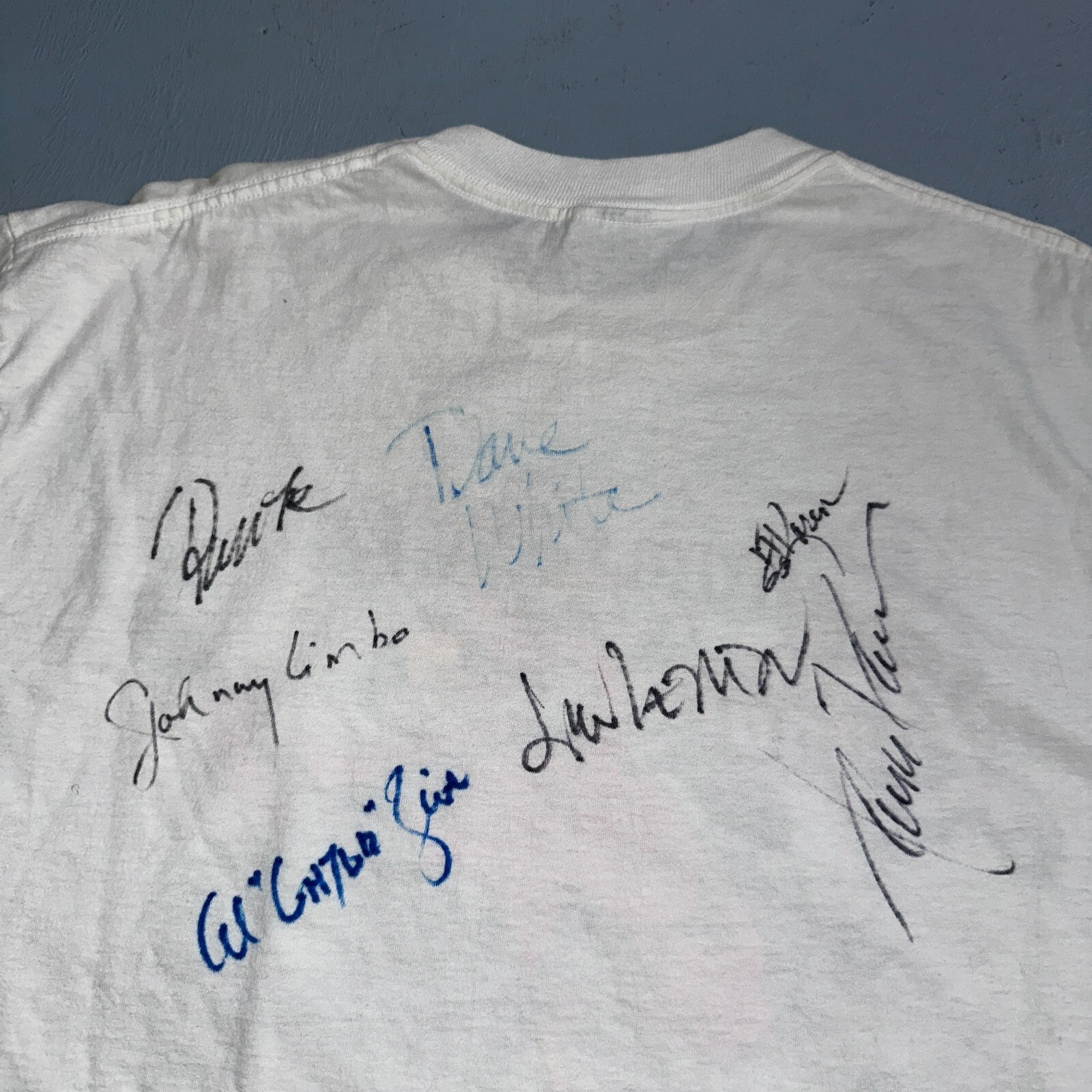 Johnny Limbo SIGNED VTG T Shirt 90s Music Band Falmingo Funny Guitar Rock Vinyl