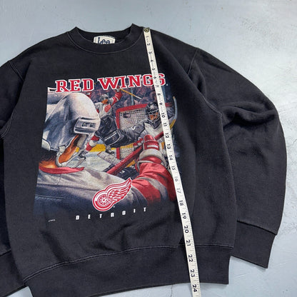 Vintage 90s Detroit Red Wings Lee Sport Sweatshirt USA Made NHL Mens L Black