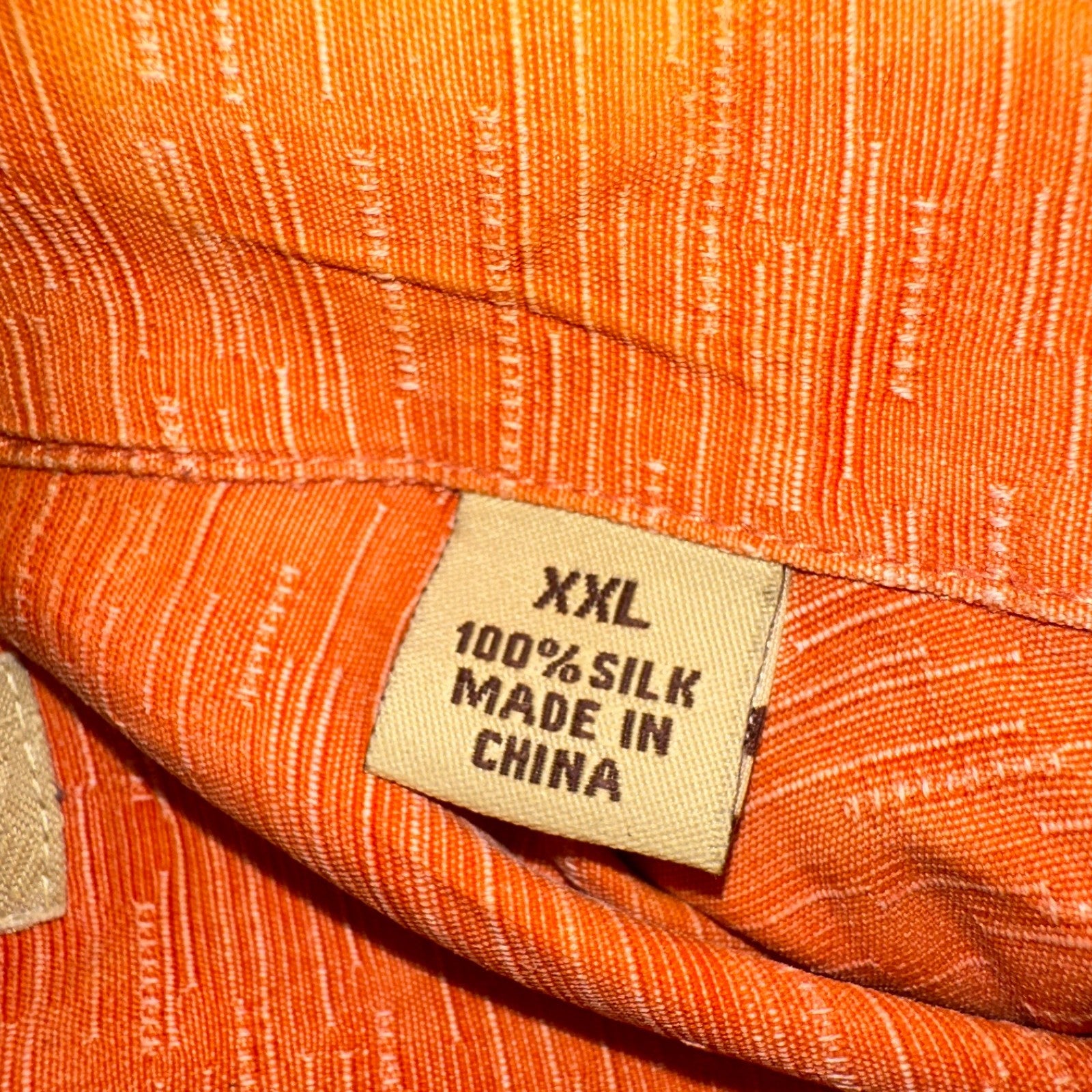 Tommy Bahama Mens Camp Hawaiian Shirt 2XL Silk Orange Aloha Floral Summer