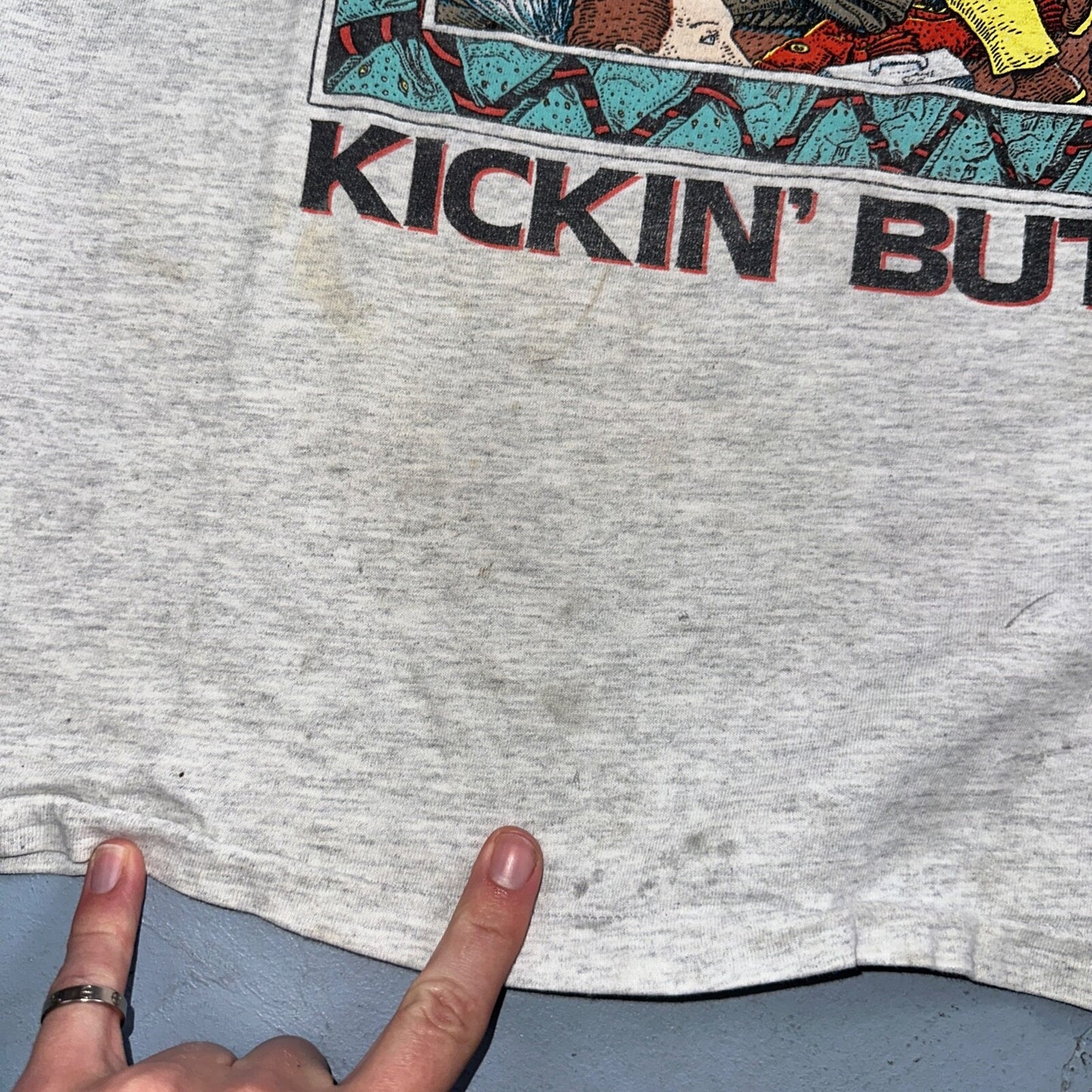 Ray Troll 1990 Alaska Halibut Kickin Butt VTG T Shirt 90s Single Stitch Fish Lee