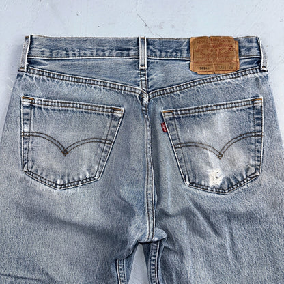 Levis 501 Vintage 90s Mexico Straight Leg Jeans Blue Light Wash 33x36 Act 31x31