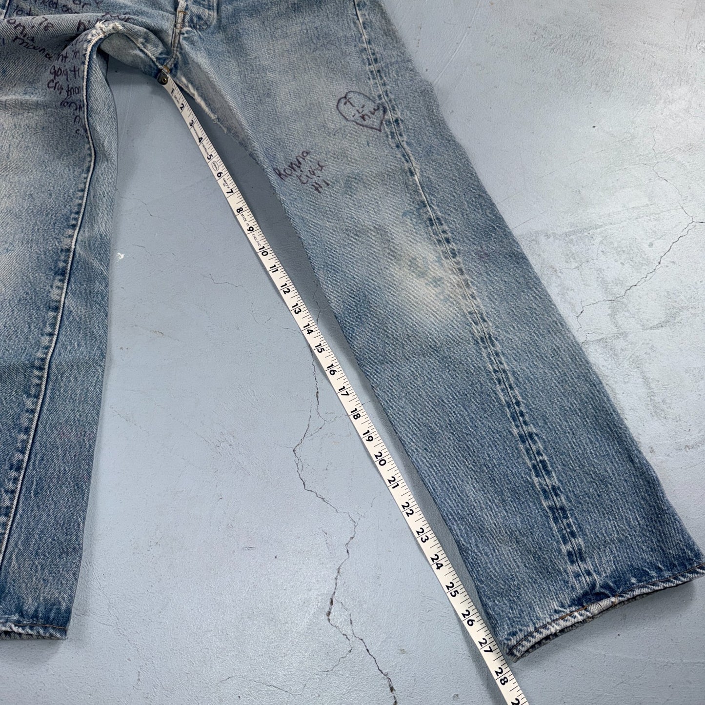 Levis 501 Vintage 80s Redline Selvedge USA XX Jeans Light Wash 30x32 Act 29x28