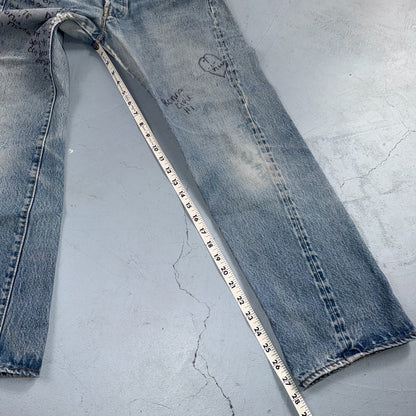 Levis 501 Vintage 80s Redline Selvedge USA XX Jeans Light Wash 30x32 Act 29x28