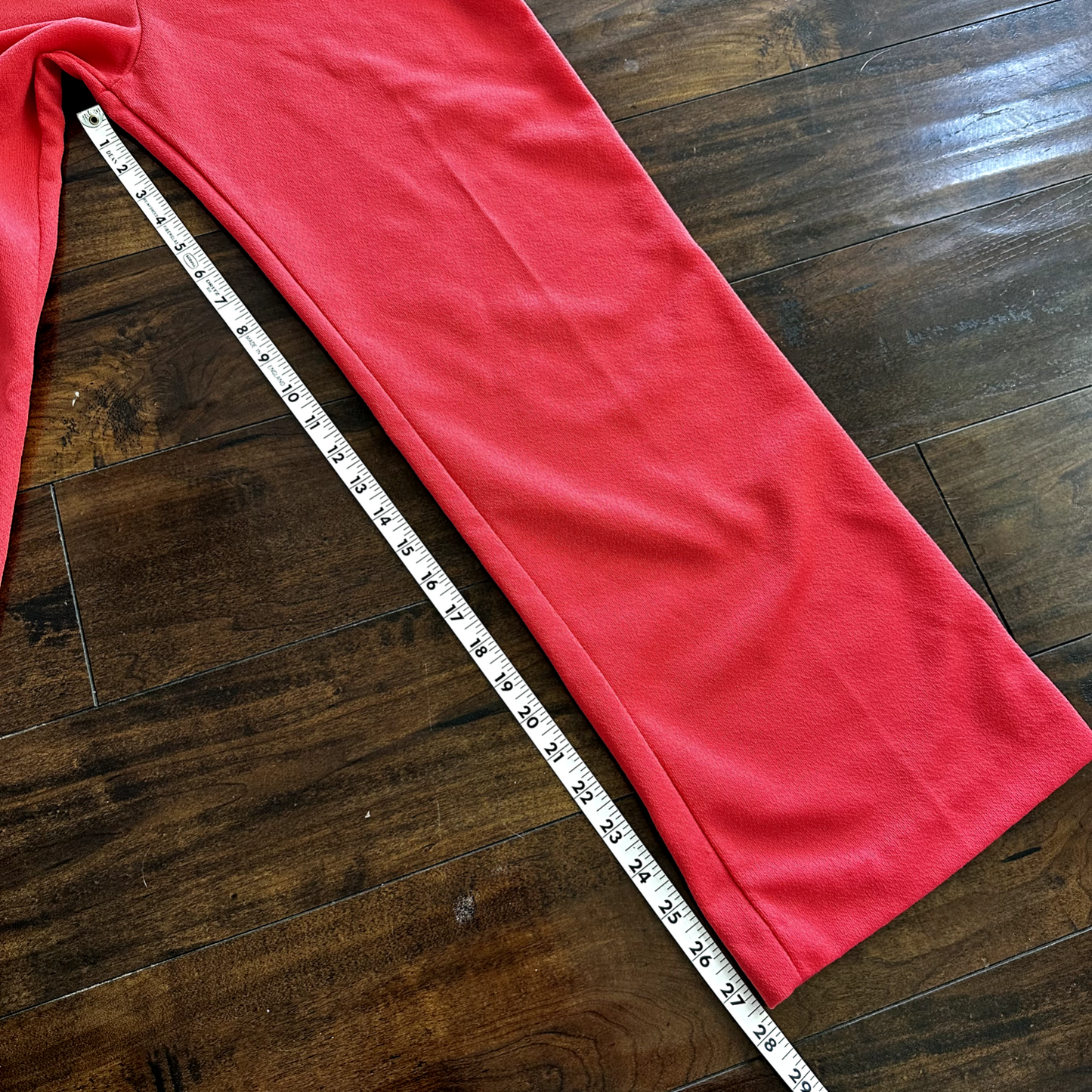 Vintage 70s High Waist Bell Bottom Poly Knit Disco Pants Pattern 80s Pink