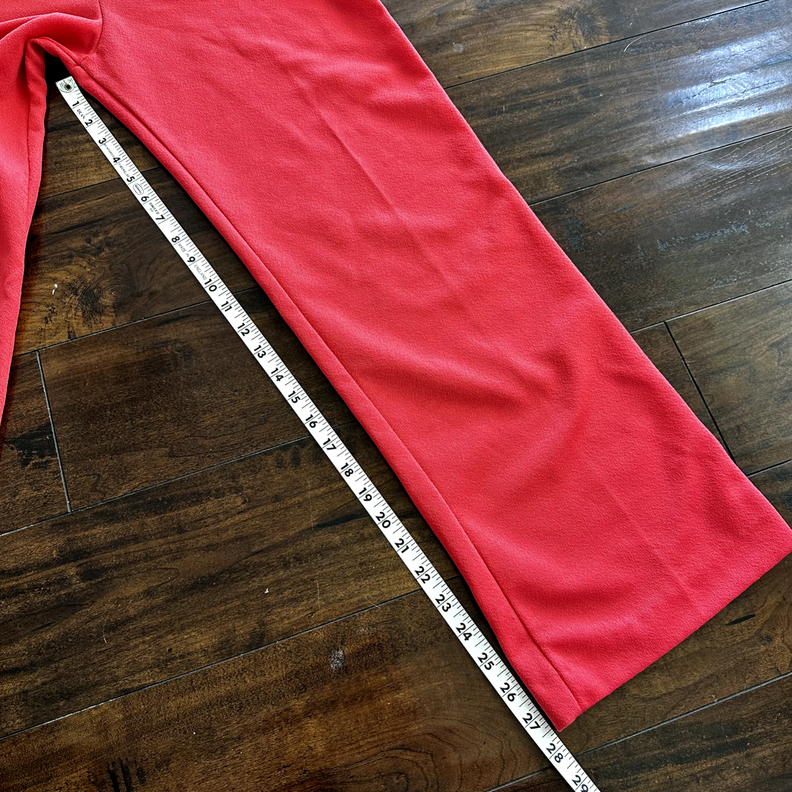 Vintage 70s High Waist Bell Bottom Poly Knit Disco Pants Pattern 80s Pink