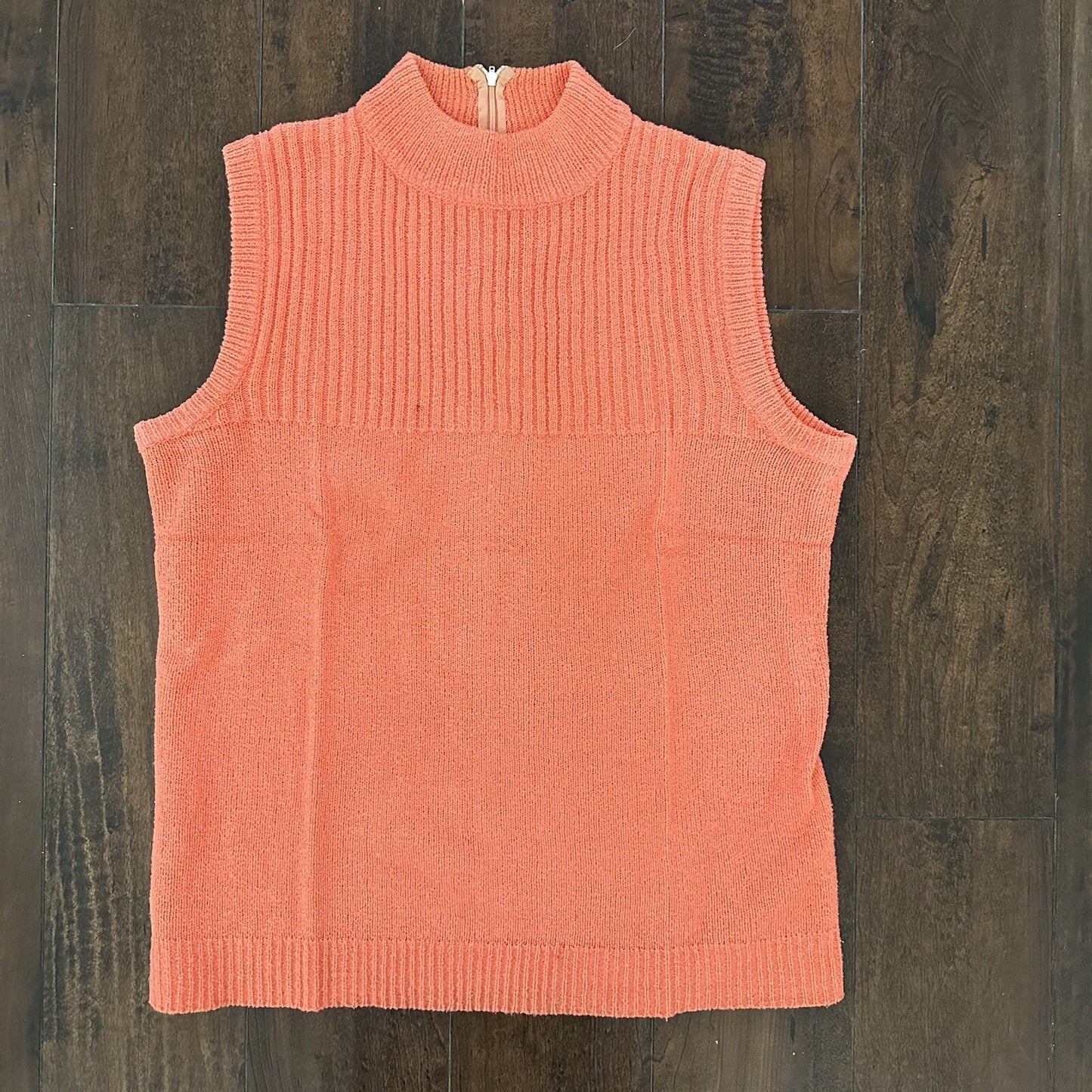 Vintage USA Rockabilly Womens Shirt Terry Cloth Orange Tank Shirt 70s 80s Cut