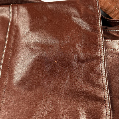 Rich Brown Leather Messenger Satchel Computer Laptop Cross Body Bag