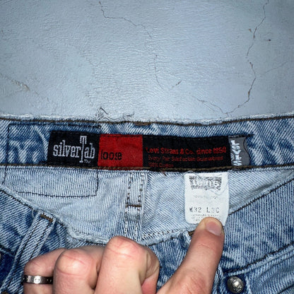 Levis Jeans VTG Mens 32x30 Silver Tab Loose Y2K Light Wash 90s Grunge Act 30x29