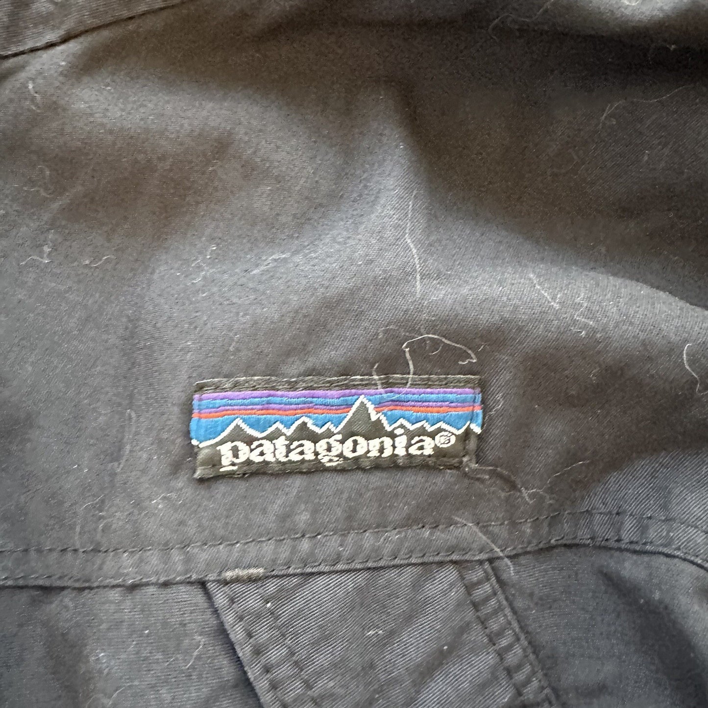 Patagonia Womens Jacket Black Pockets Nylon Logo Zip 8 Vtg Hiking Outdoors