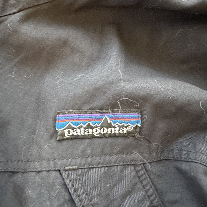Patagonia Womens Jacket Black Pockets Nylon Logo Zip 8 Vtg Hiking Outdoors
