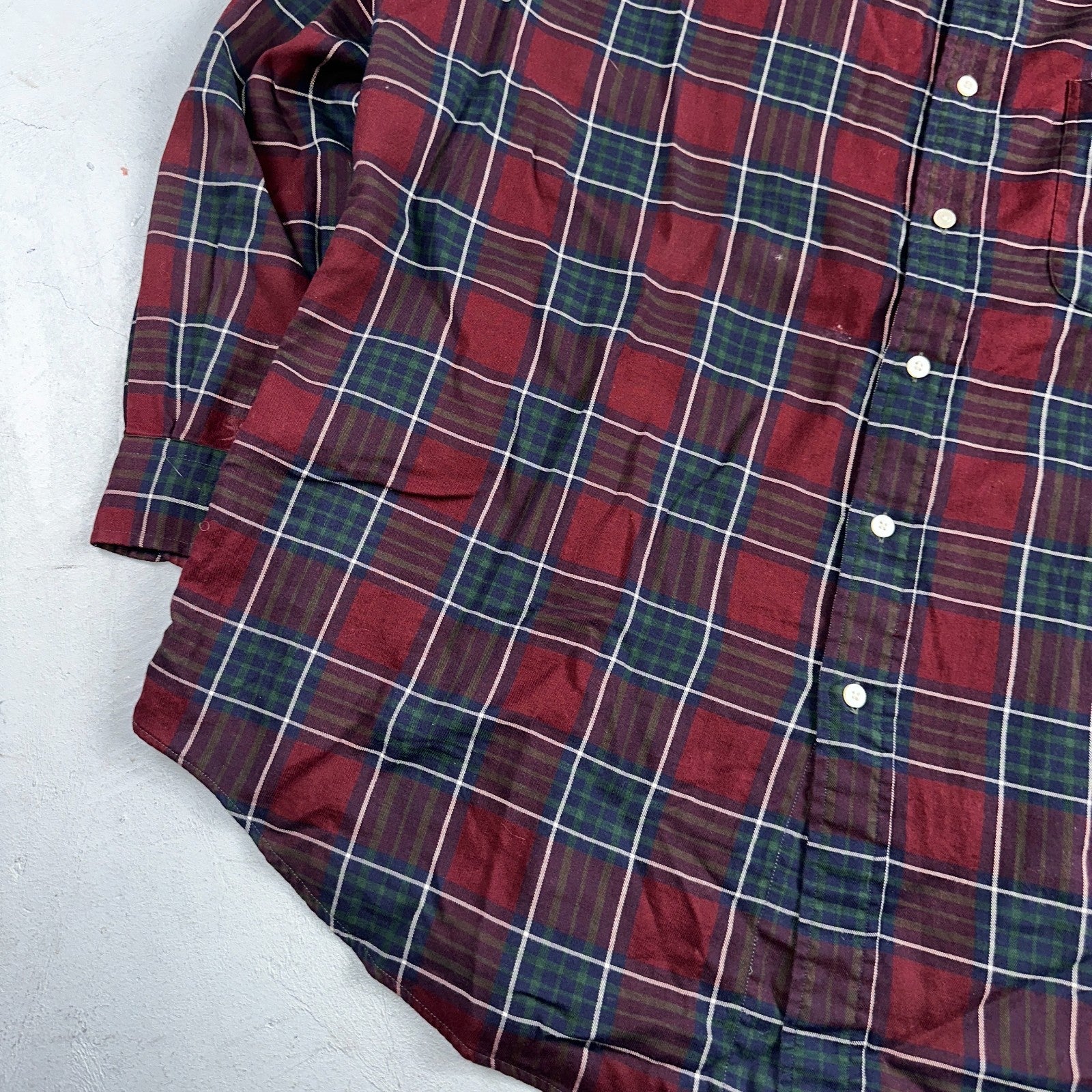 Vintage Polo Ralph Lauren Shirt Mens Large Red Blue Plaid Tilden Golf Crest