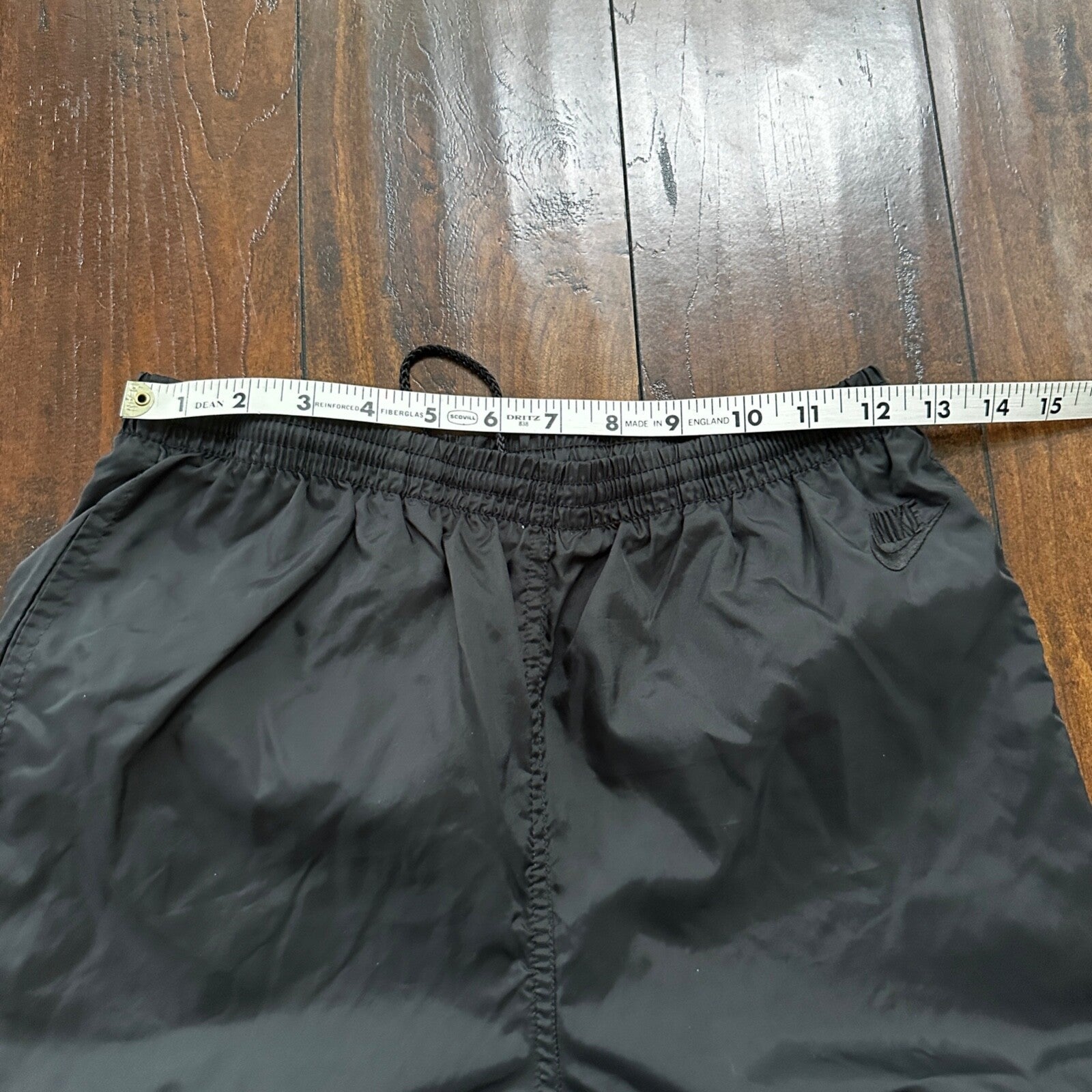 Nike VTG 90s Grey Tag Windpants Track Pants Ankle Zip Unlined Black S 1990s