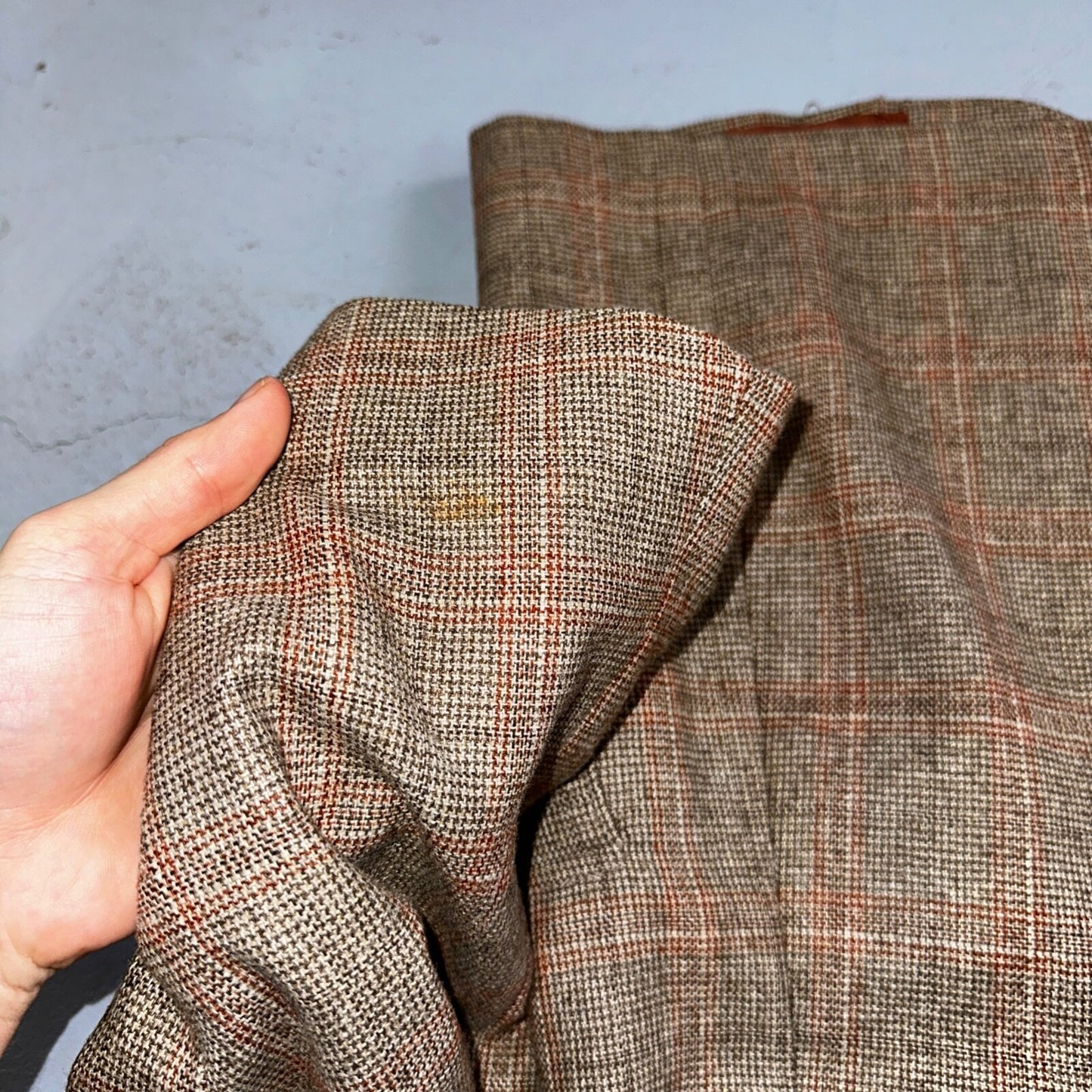 VTG Mens 3 PC Suit 42 Jacket Coat Pants Vest Plaid Rockabilly 70s 1970s Brown