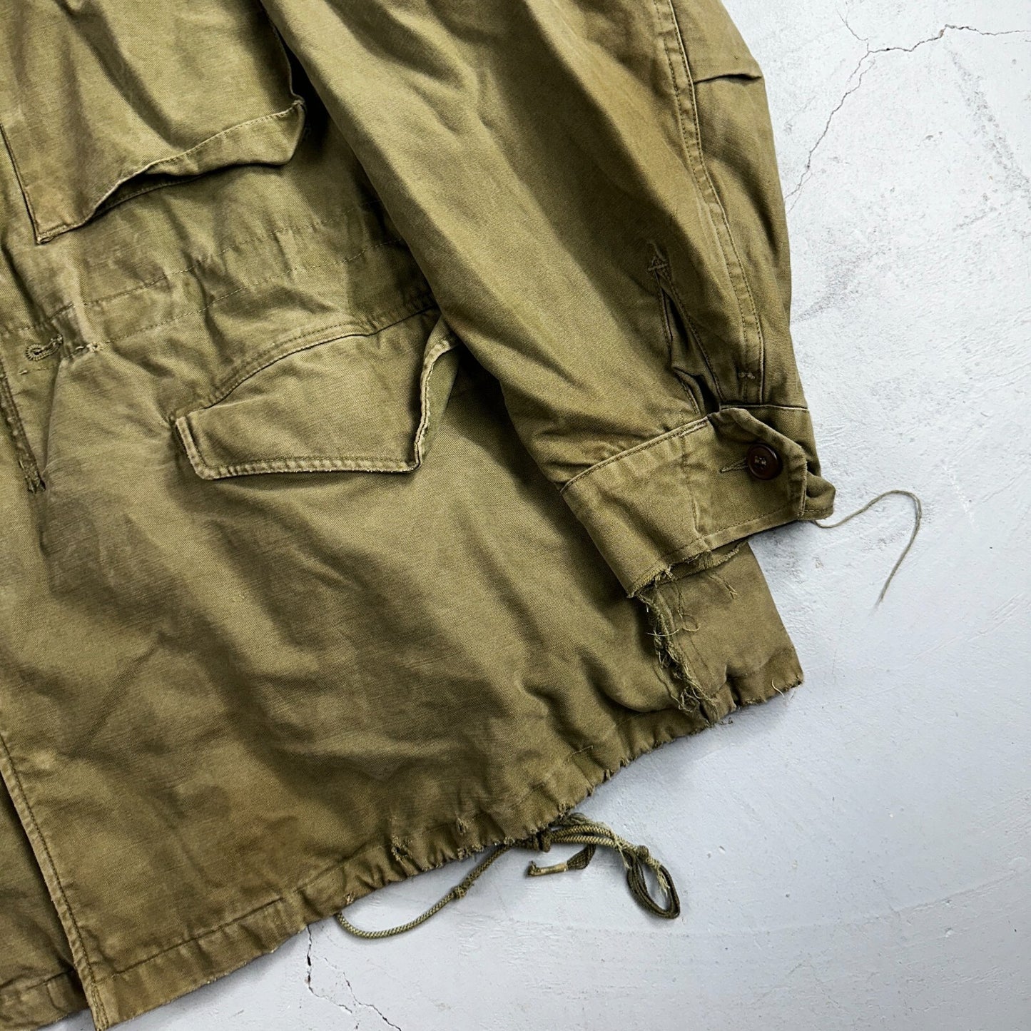 Vintage Military Jacket Green Button Up Vietnam Era 60s 70s M65 M1951 Parka