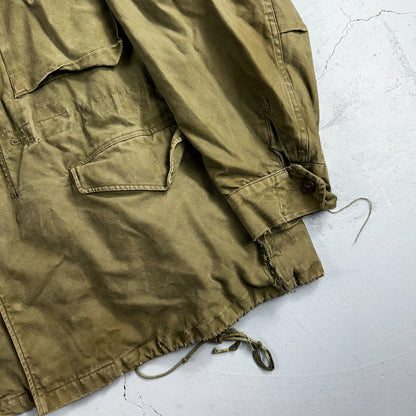 Vintage Military Jacket Green Button Up Vietnam Era 60s 70s M65 M1951 Parka