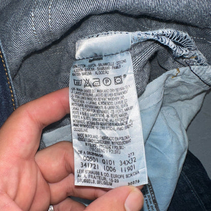 Levis 501 Vintage Y2K XX Straight Leg Jeans Blue Med Wash 34x32 Act 33x29