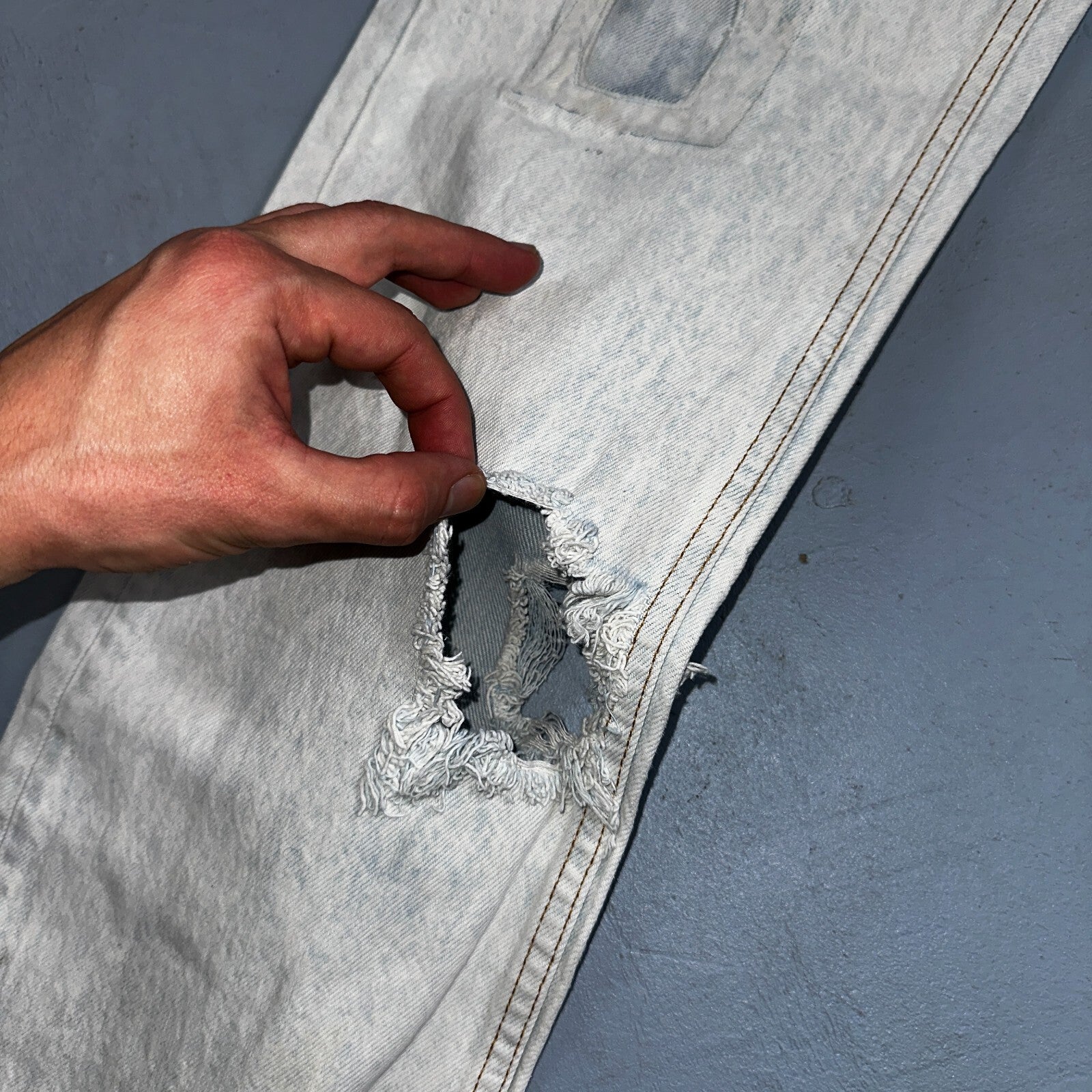 Levis 501 Vintage 90s USA XX Straight Leg Jeans 32x34 Blue Light Wash Act 29x32