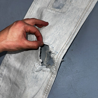 Levis 501 Vintage 90s USA XX Straight Leg Jeans 32x34 Blue Light Wash Act 29x32