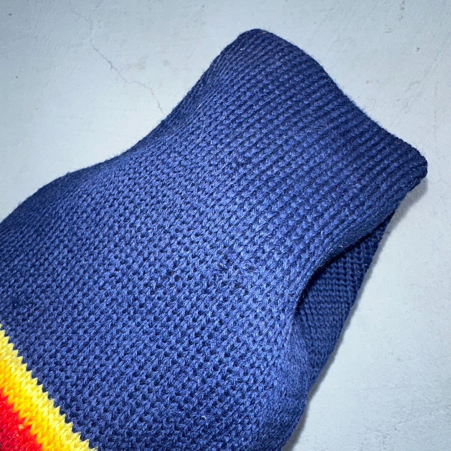 Vintage Wigwam Wool Balaclava Ski Mask USA 100% Virgin Wool Red Yellow Stripe