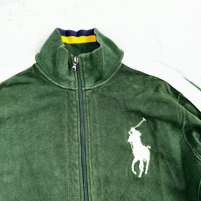 Polo Ralph Lauren VTG Track Jacket Mens Large Green Big Pony Cotton