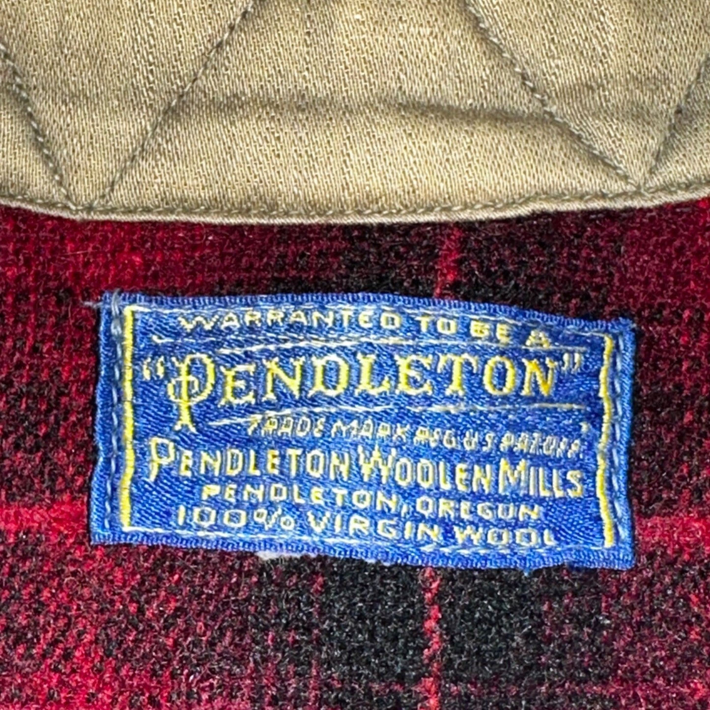 Pendleton 1930s VTG Wool Shirt Jacket Long Sleeve Flannel Buffalo Plaid 30s 40s