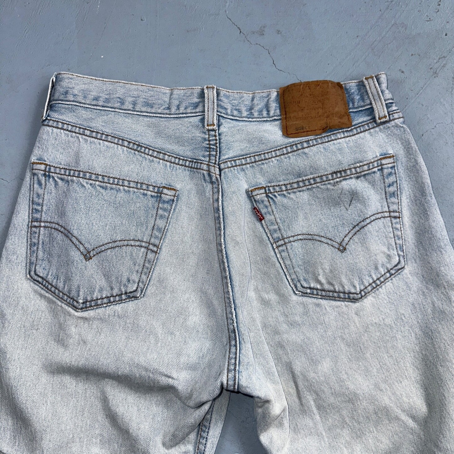 Levis 501 Vintage 90s USA XX Straight Leg Jeans Blue Light Wash 34x38 Act 30x33