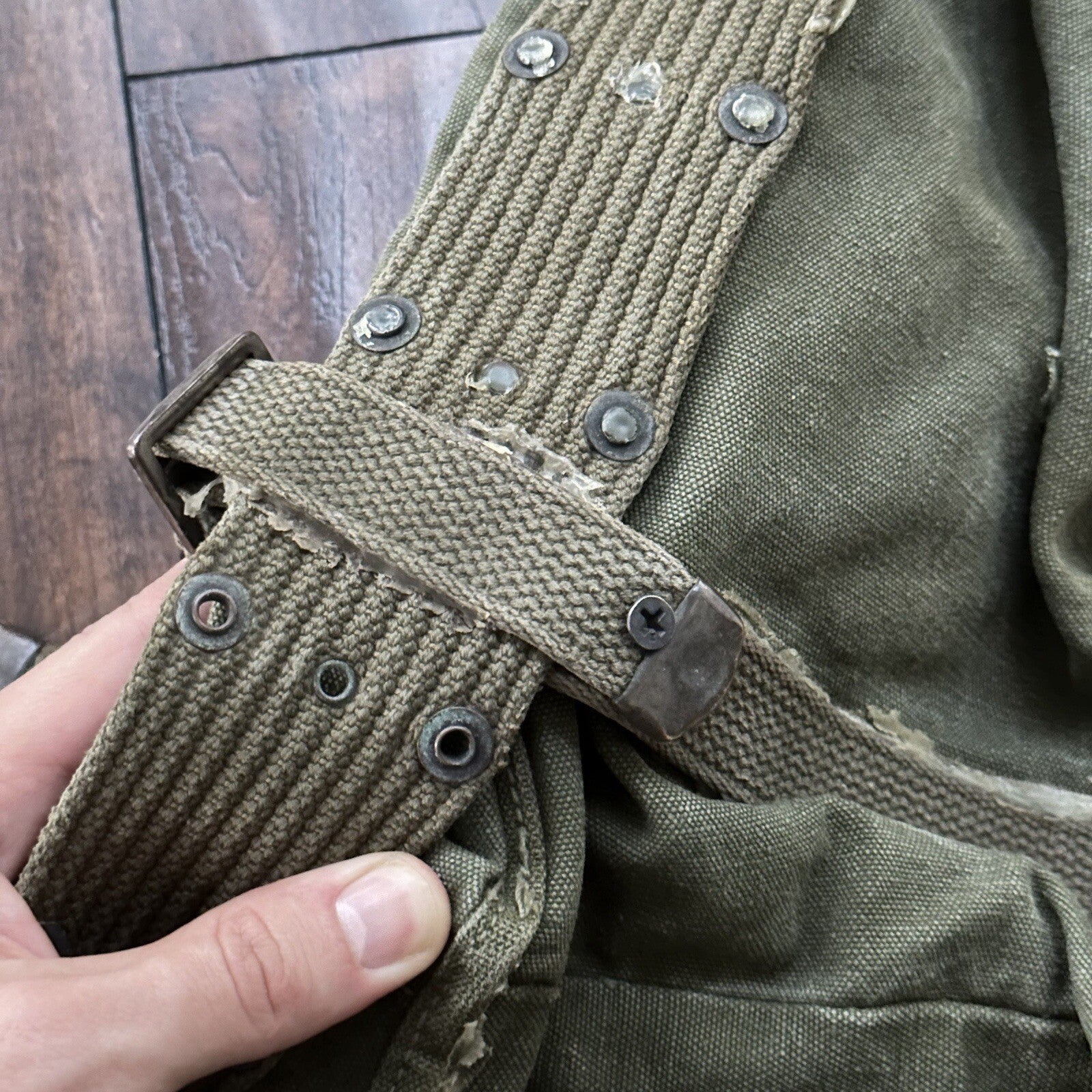 U.S. MILITARY Web Belt Bag Duffle Waist Fanny Pack 1940s 40s WWII Hiking Tools