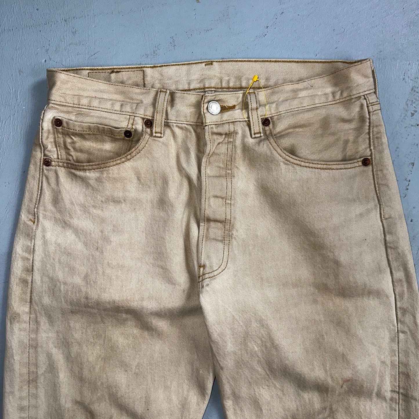 Levis 501 Vintage Y2K Mexico XX Straight Leg Jeans Beige Wash 32x32 Ac 31x28