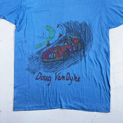 Hand Drawn 70s Class D Racing 14 VTG T Shirt 1970s Rare One Of A Kind Nascar