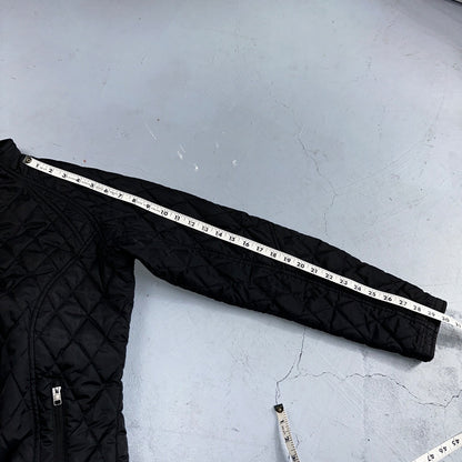 Nike Jacket VTG Womens M Black Quilted Full Zip Mock Neck Pockets Y2K 2000s