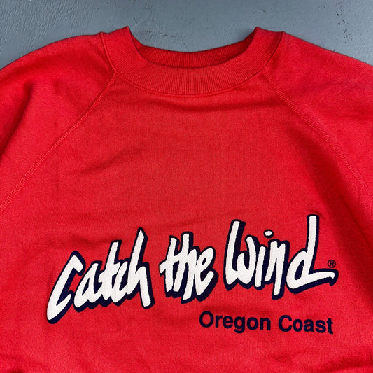 Hanes VTG Catch The Wind Crew Neck Sweatshirt Central Oregon 80s Pink XL