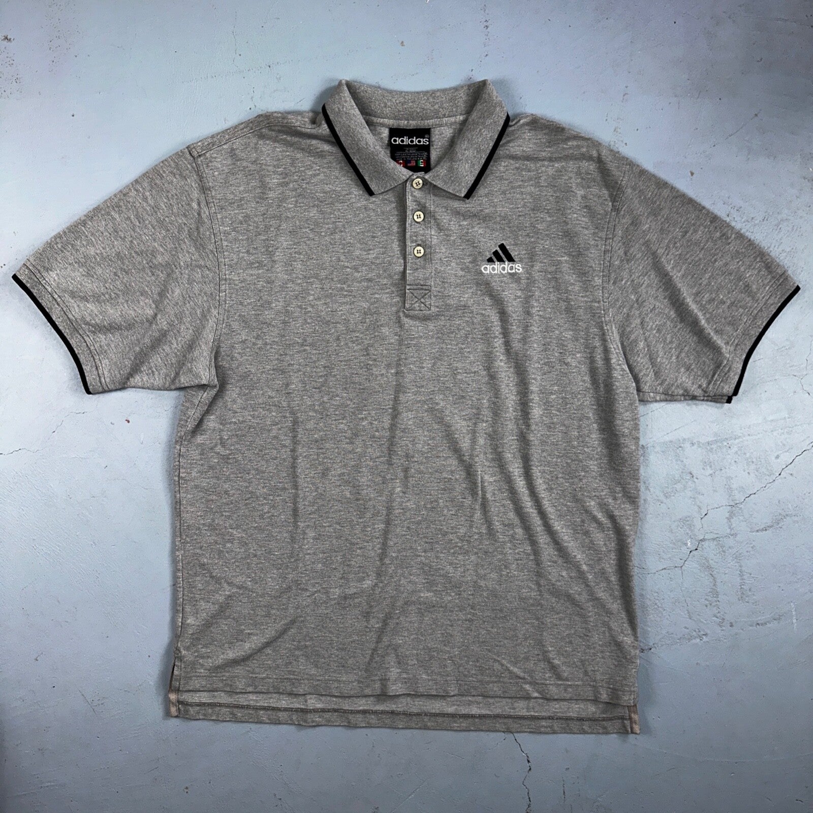 Adidas Gray Polo VTG T Shirt 90s Simple Sport XL Equipment Gym Classy