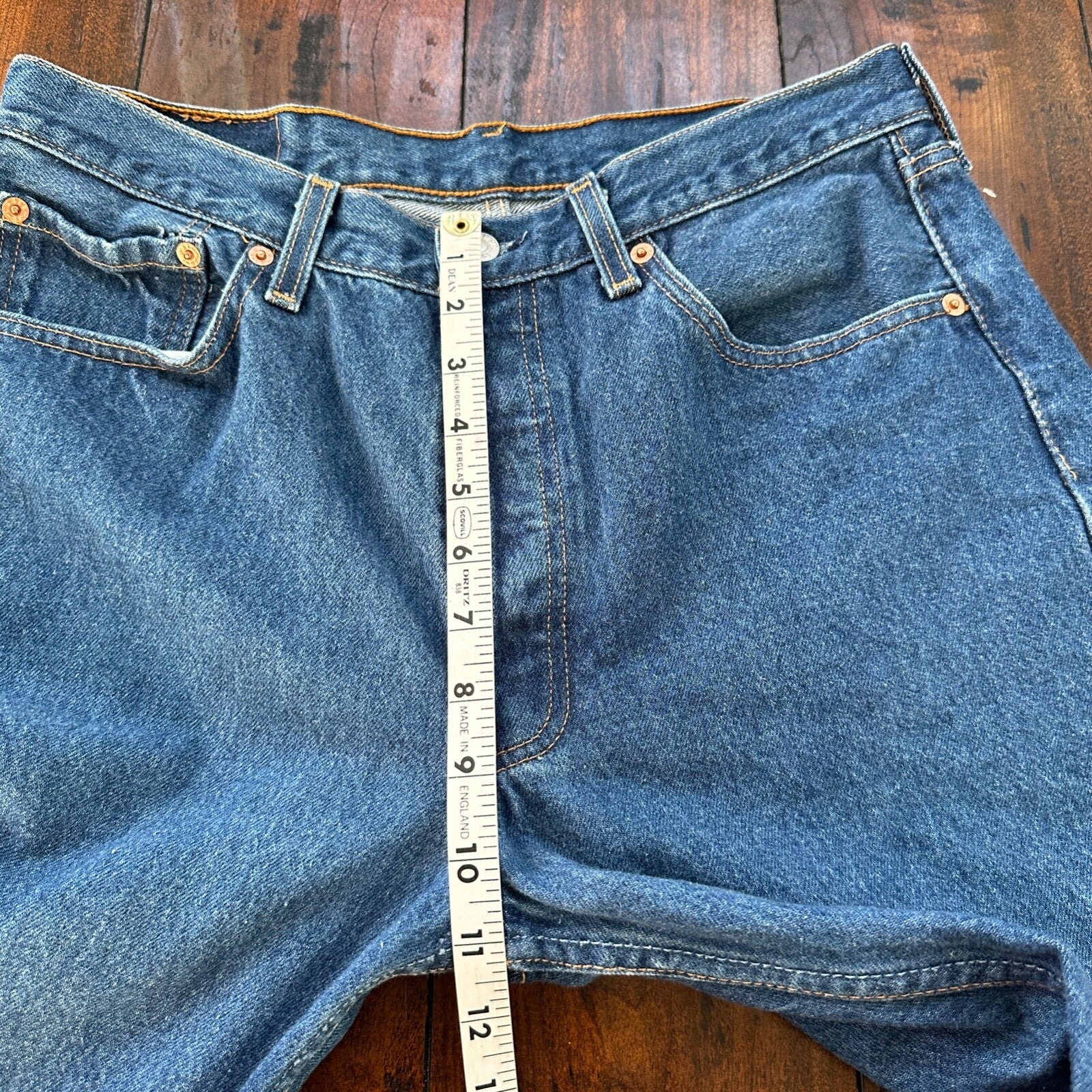 VTG Levis 501 XX Button Fly 90s USA Jeans Denim Straight Capri 34x30 Act 30x25