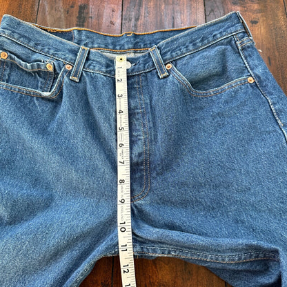 VTG Levis 501 XX Button Fly 90s USA Jeans Denim Straight Capri 34x30 Act 30x25