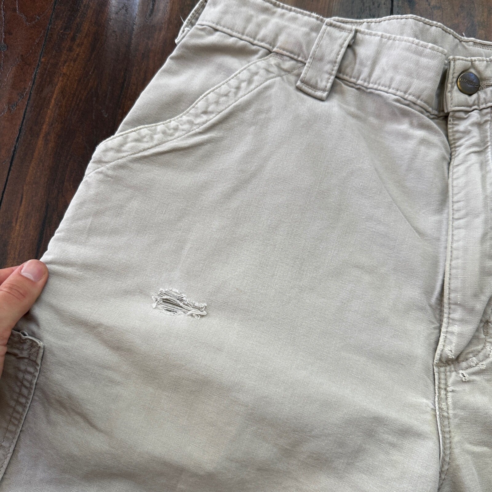 Carhartt B161 Straight Leg Work Men's Size 36x34 Tan Dungaree Fit Pants