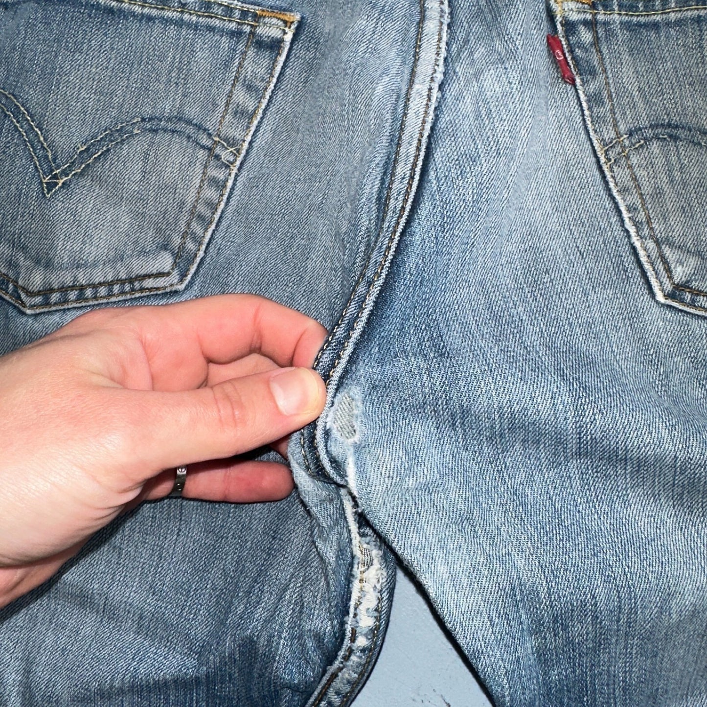 Levis 501 Vintage Y2K XX Straight Leg Jeans Blue Med Wash 34x34 Act 32x29