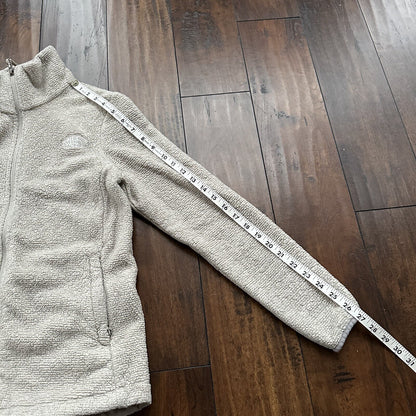 The North Face Fleece Jacket Womens Med Full Zip Sweatshirt Soft Oatmeal Sherpa