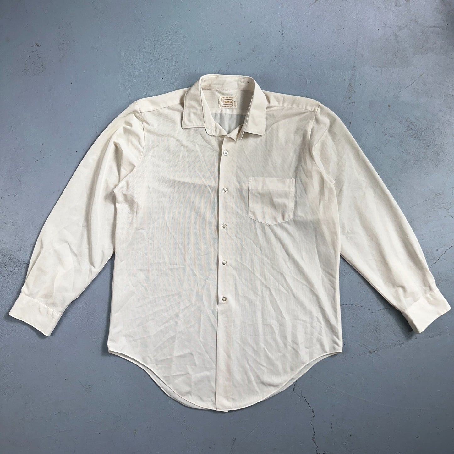 Vintage 60s Brent Shirt Tetoron Polyester Atomic Rockabilly Men 1960s Plain