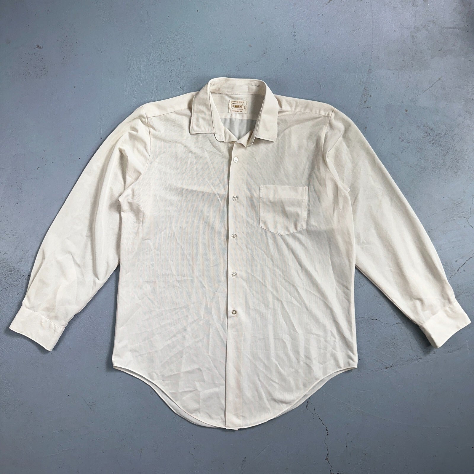 Vintage 60s Brent Shirt Tetoron Polyester Atomic Rockabilly Men 1960s Plain